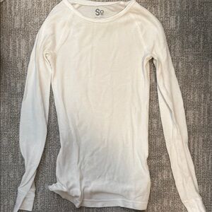 SO Women's White Long Sleeve Top
